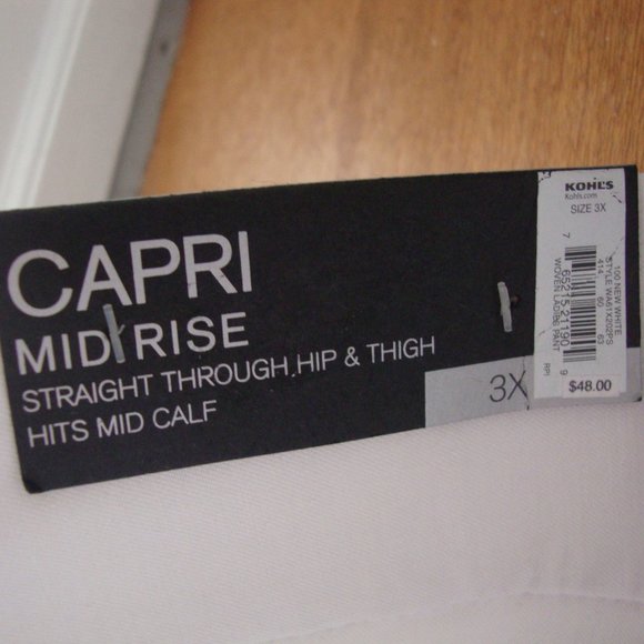 APT 9 White Mid-Rise Stretch Pullover Capri Pants 3X NWT - Picture 1 of 3